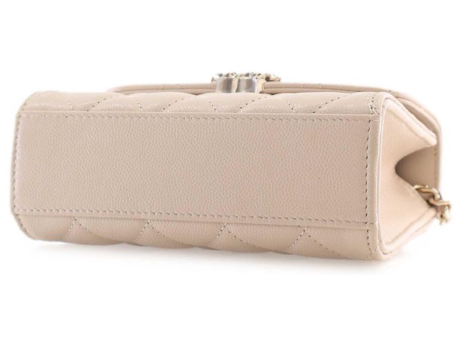 Borsa Chanel Brown Nano CC Quilted Caviar Coco Top Handle Bag Marrone Beige - vista 9