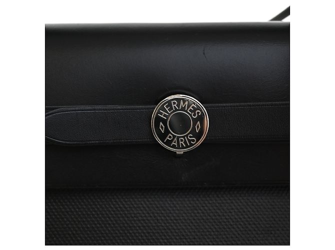Hermès Black Toile H Berline Herbag Zip 31 Nero - vista 11