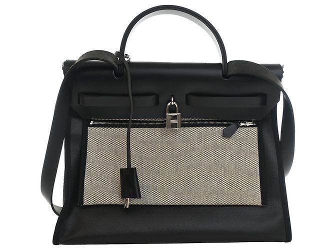 Hermès Black Toile H Berline Herbag Zip 31 Nero - vista 2