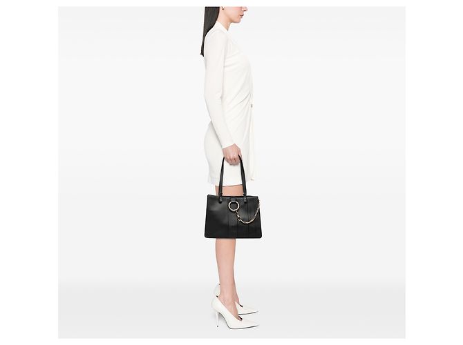 Tote Chloé Faye in pelle di vitello nera Nero - vista 6