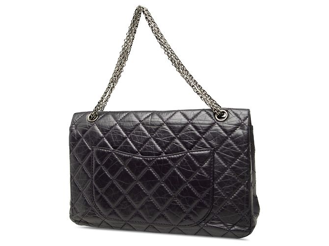Chanel Purple Quilted Aged Calfskin Reissue 2.55 Double Flap 227 Violet Violet foncé - vue 2