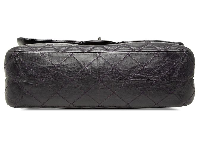 Chanel Purple Quilted Aged Calfskin Reissue 2.55 Double Flap 227 Violet Violet foncé - vue 3