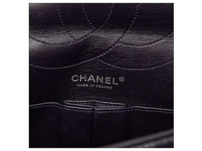 Chanel Purple Quilted Aged Calfskin Reissue 2.55 Double Flap 227 Violet Violet foncé - vue 5