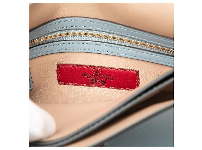 Clutch a patta Rockstud in pelle blu Valentino Blu chiaro - vista 5