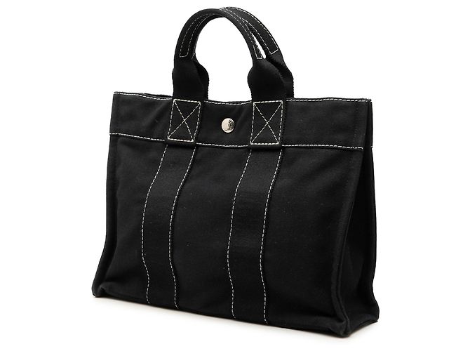 Hermès Black Canvas Fourre Tout PM Nero - vista 2
