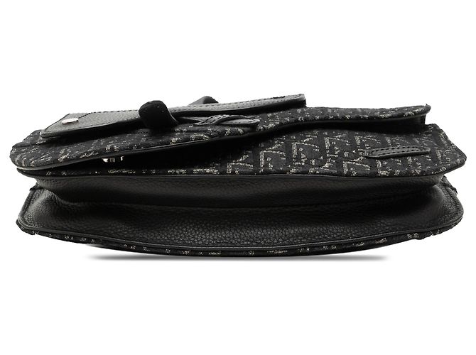 Borsa a tracolla Saddle Dior in tela Oblique nera Nero - vista 3