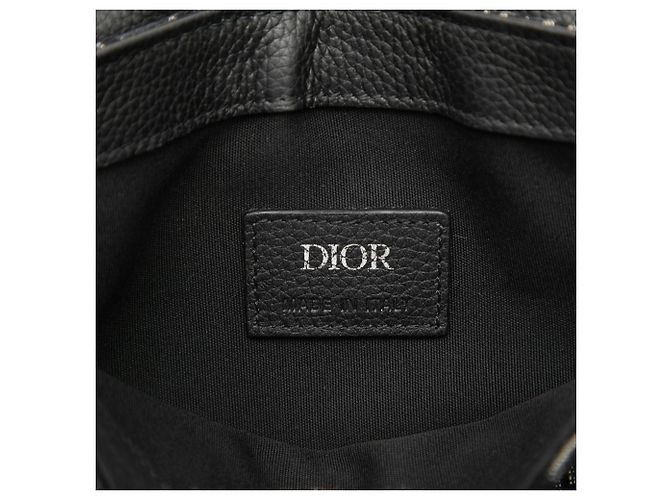 Borsa a tracolla Saddle Dior in tela Oblique nera Nero - vista 5