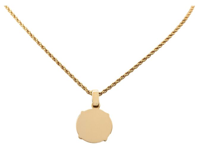 Collana Dior Gold Plated con pendente rotondo logo smaltato D'oro - vista 3