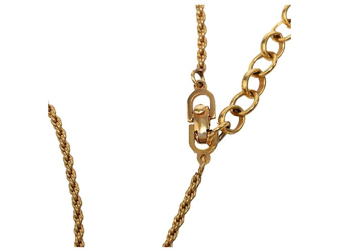 Collana Dior Gold Plated con pendente rotondo logo smaltato D'oro - vista 4