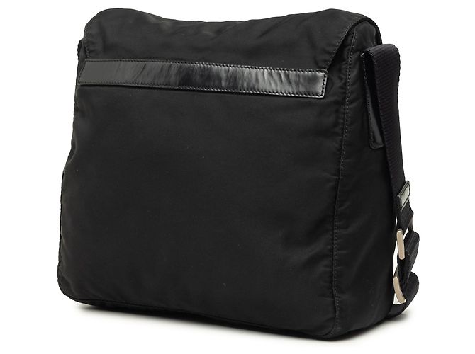 Sac messager Prada en Tessuto noir avec boucle et fermeture éclair - vue 2