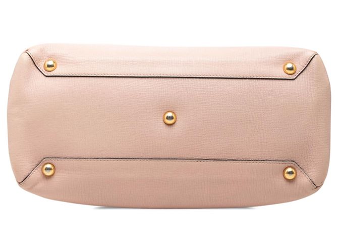 Borsa Satchel Banner Burberry in pelle rosa Medium e House Check - vista 3