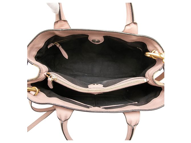 Borsa Satchel Banner Burberry in pelle rosa Medium e House Check - vista 4