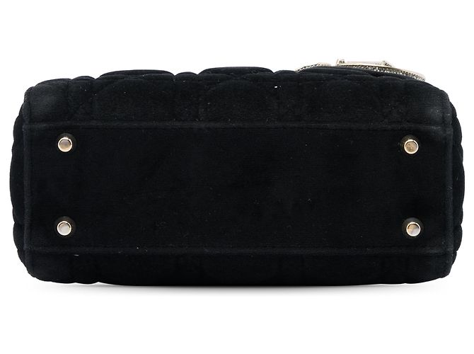 Dior Black Mini Velvet Cannage Lady Dior Nero - vista 3