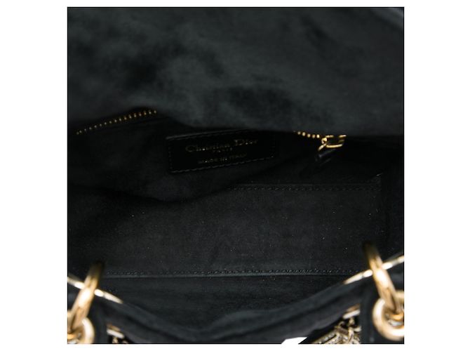 Dior Black Mini Velvet Cannage Lady Dior Nero - vista 4