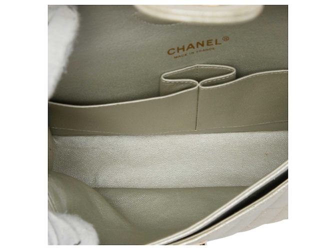 Chanel Gold Medium Classic Iridescent Lambskin Double Flap D'oro - vista 4