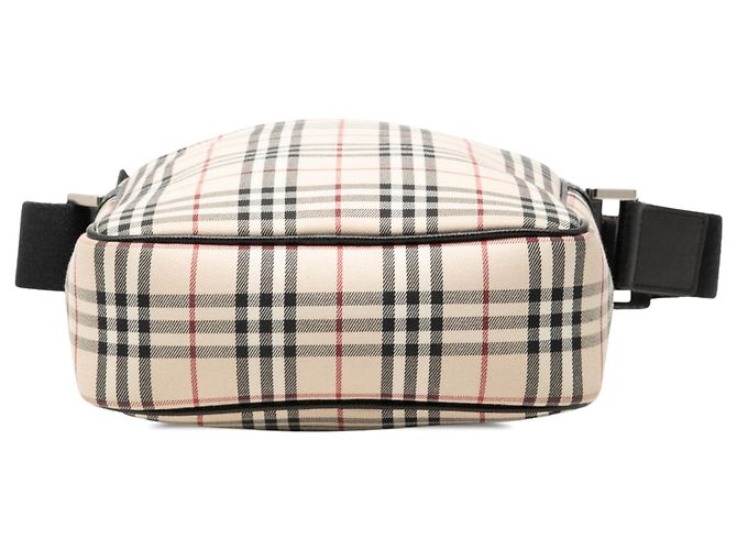 Borsa a tracolla Burberry Beige House Check Canvas - vista 3