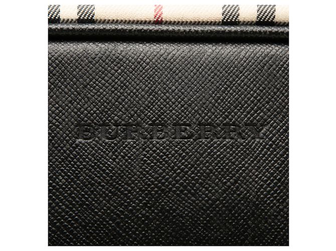 Borsa a tracolla Burberry Beige House Check Canvas - vista 5