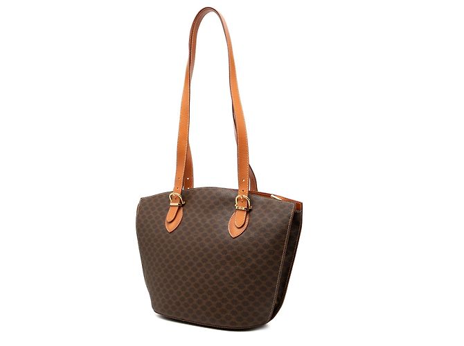 Céline Celine Brown Macadam Coated Canvas Tote Braun - Ansicht 2