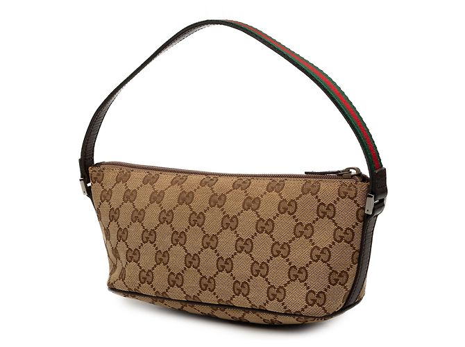 Gucci Beige GG Canvas Web Boat - vista 2