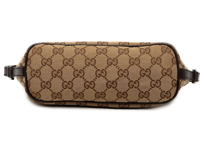 Gucci Beige GG Canvas Web Boat - vista 3