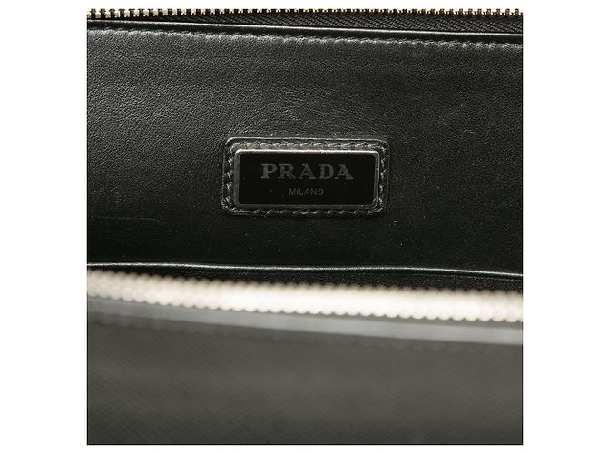 Clutch Prada in pelle Saffiano nera con logo Nero - vista 6