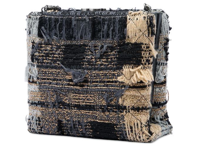 Chanel Black Multicolor Tweed Quadrato Box Crossbody Negro - vista 2