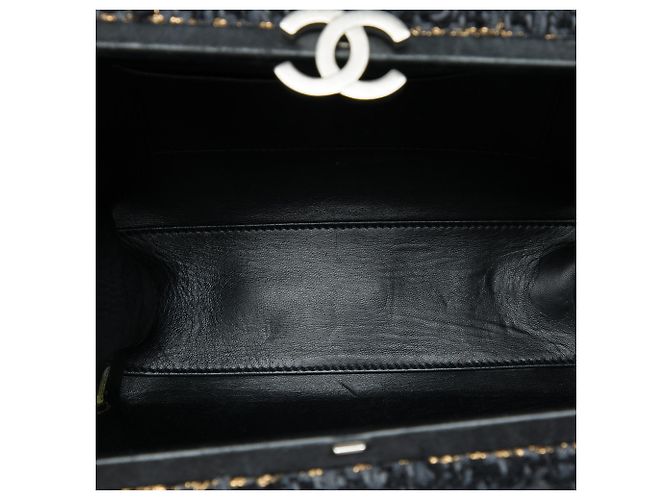 Chanel Black Multicolor Tweed Quadrato Box Crossbody Negro - vista 4