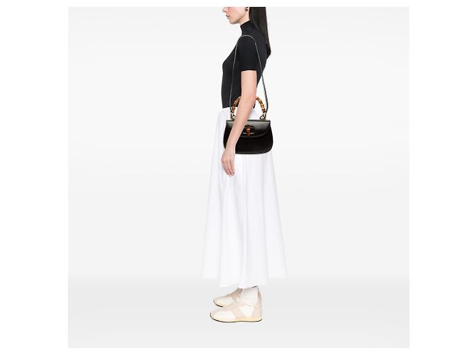 Gucci Black Calfskin Bamboo Night Nero - vista 6