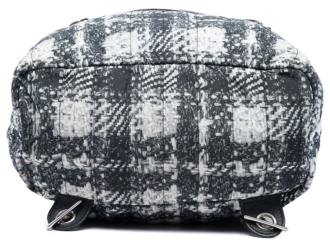 Zaino Chanel Black CC Nylon Tweed Printed Nero - vista 3