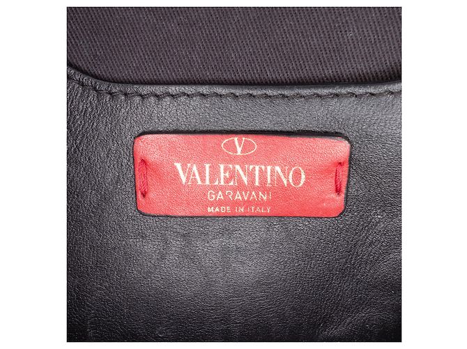 Valentino Bolsa Tiracolo Rockstud em couro preto, pequena, com fecho e corrente - vista 5
