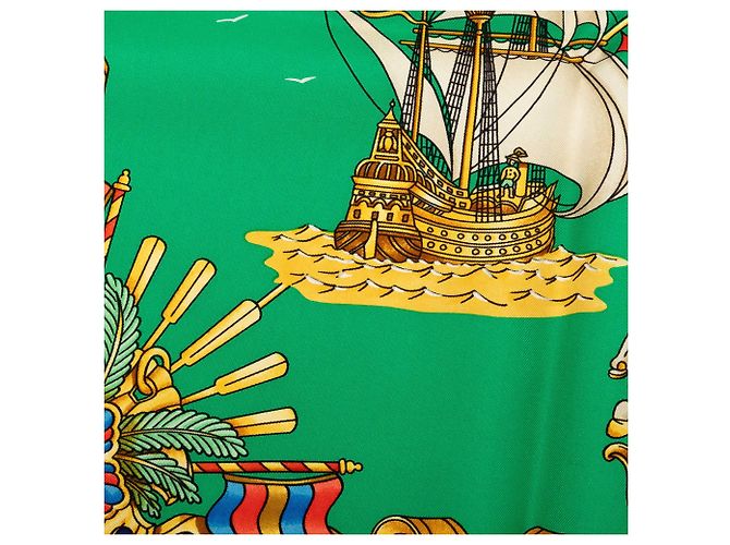 Hermès Green Voiles de Lumiere Seidentuch 90 Grün - Ansicht 4