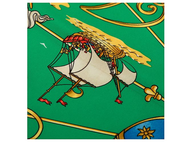Hermès Green Voiles de Lumiere Seidentuch 90 Grün - Ansicht 9