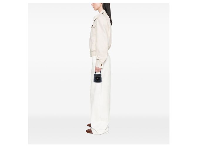Chanel Mini Vanity Case aus schwarzem gestepptem Lammleder mit gerafftem Griff - Ansicht 5