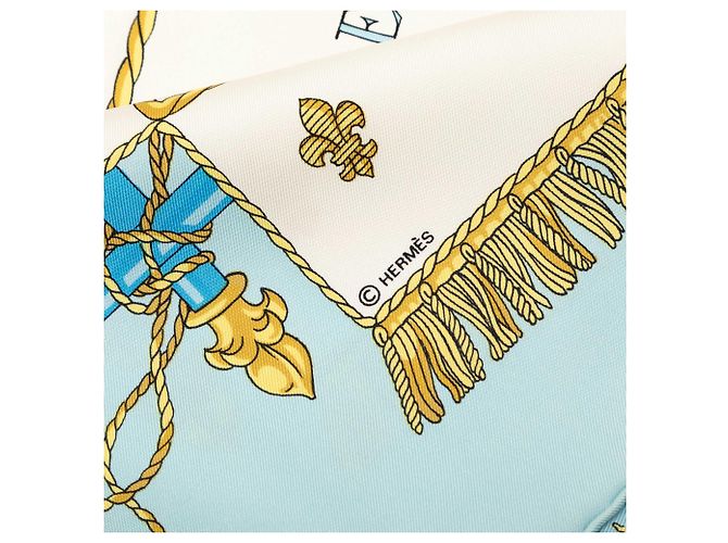 Foulard di seta Hermès White Vue Du Carrosse De Galere La Reale 90 Bianco Bianco sporco - vista 2