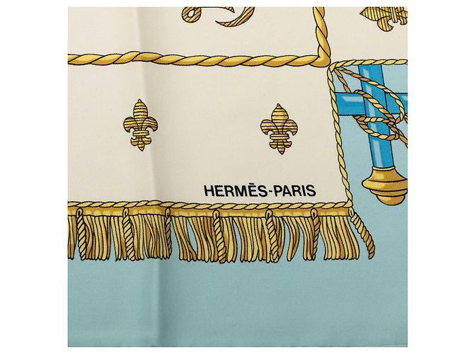 Foulard di seta Hermès White Vue Du Carrosse De Galere La Reale 90 Bianco Bianco sporco - vista 3