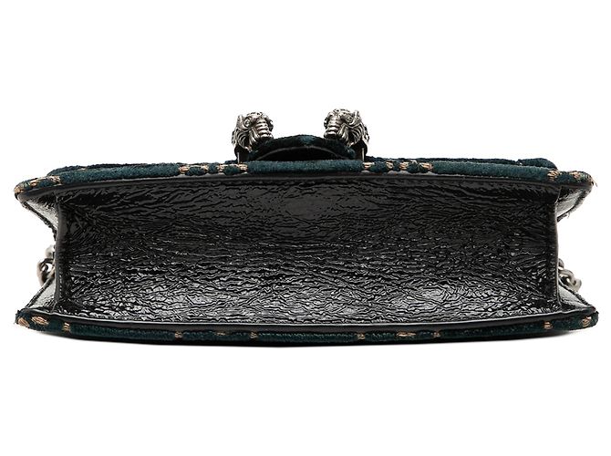 Gucci Mini Dionysus Crossbody in velluto blu GG Blu scuro - vista 3