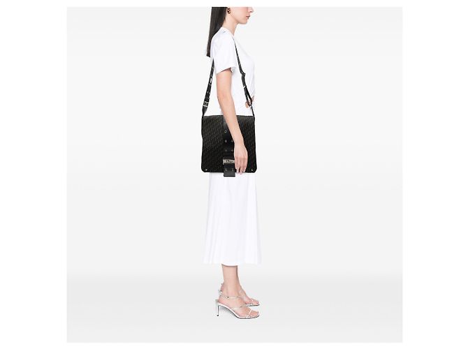 Dior Black Diorissimo Trotter Canvas Street Chic Crossbody Nero - vista 7