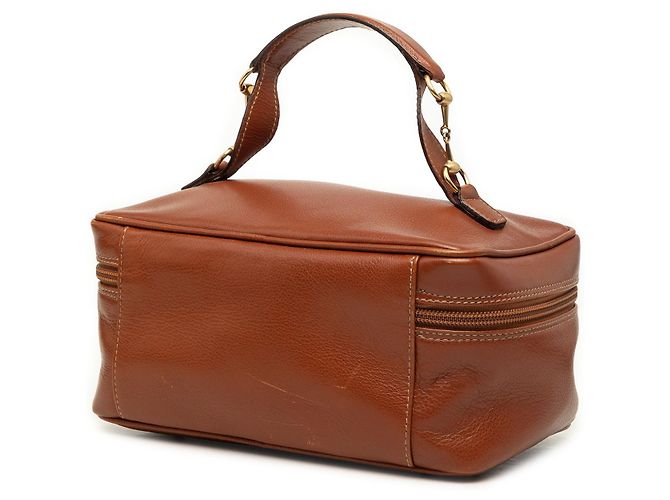 Borsa Vanity Gucci in pelle di vitello marrone con Horsebit - vista 2
