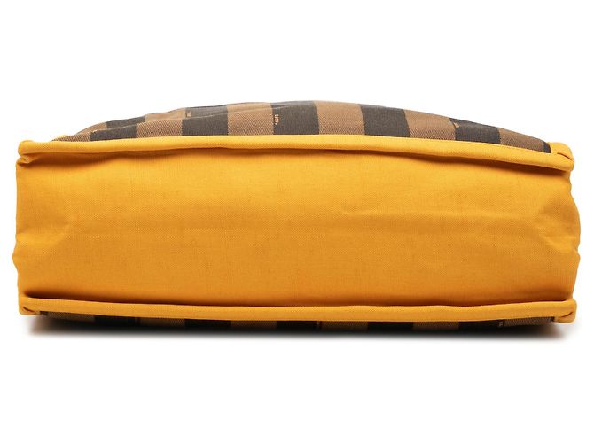 Fendi Tote aus braunem Pequin Canvas - Ansicht 3