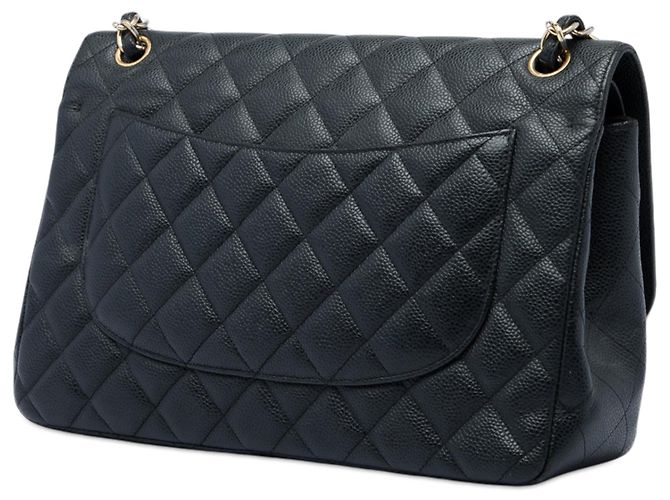 Chanel Black Jumbo Classic Caviar Double Flap Negro - vista 2