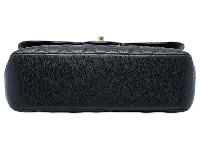 Chanel Black Jumbo Classic Caviar Double Flap Negro - vista 3