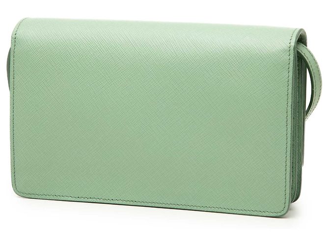 Carteira Prada Green Saffiano com alça Verde Verde claro - vista 2