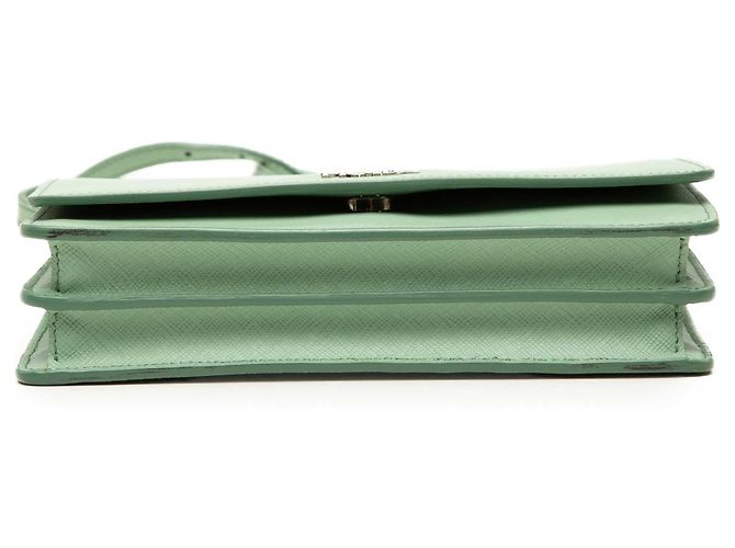 Carteira Prada Green Saffiano com alça Verde Verde claro - vista 3