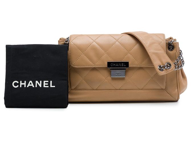 Chanel Brown Small Quilted Caviar Accordion Flap Marrom Camelo - vista 7