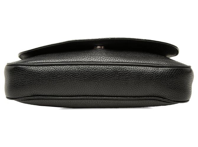 Gucci Soho Chain Flap Crossbody in pelle di vitello nera Medium Nero - vista 3