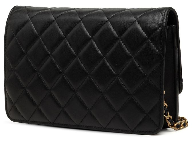Chanel Black CC Quilted Lambskin Chic Wallet on Chain Nero - vista 2