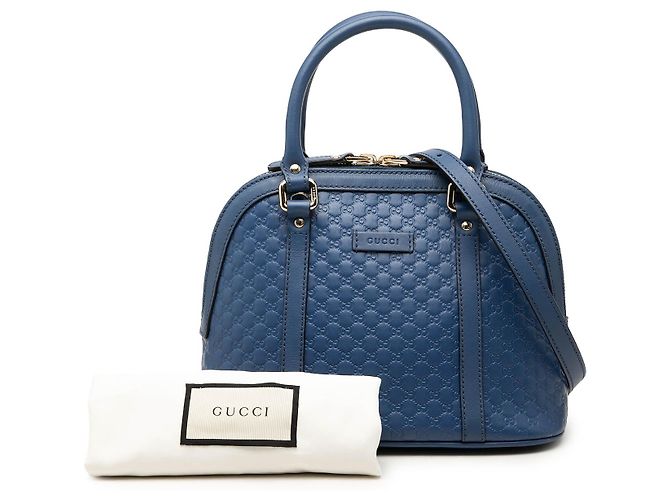 Borsa Dome Mini Microguccissima Blu Gucci - vista 8