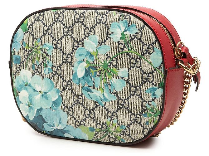Borsa a tracolla Gucci Beige GG Supreme Blooms Chain - vista 2
