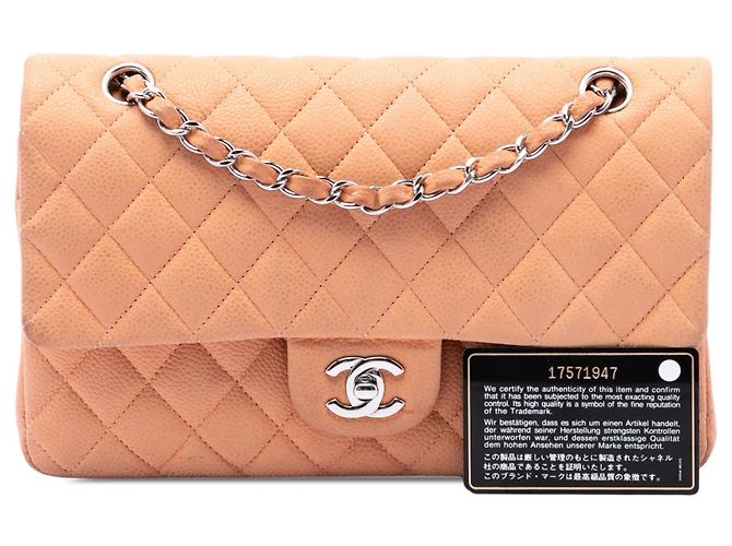 Chanel Orange Medium Classic Caviar Double Flap Angeln - Ansicht 7