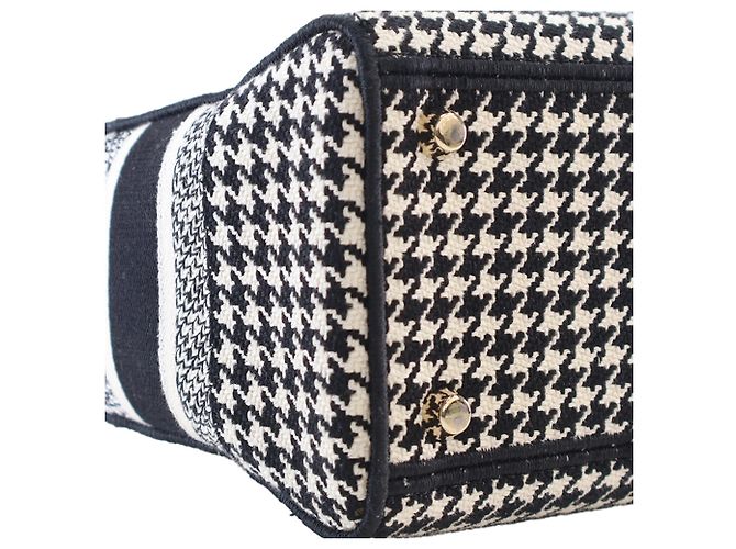 Dior Black Medium Embroidered Canvas Houndstooth Lady D Lite Schwarz - Ansicht 8